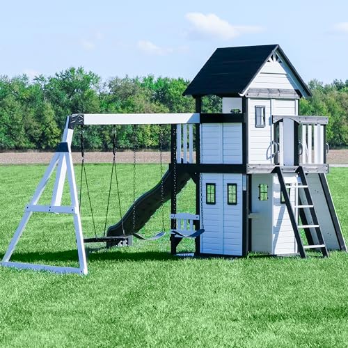 Backyard Discovery Canyon Creek Cedar Swing Set White