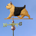 Norwich Terrier Hand Carved & Painted Weathervane Black & Tan 22 Inch