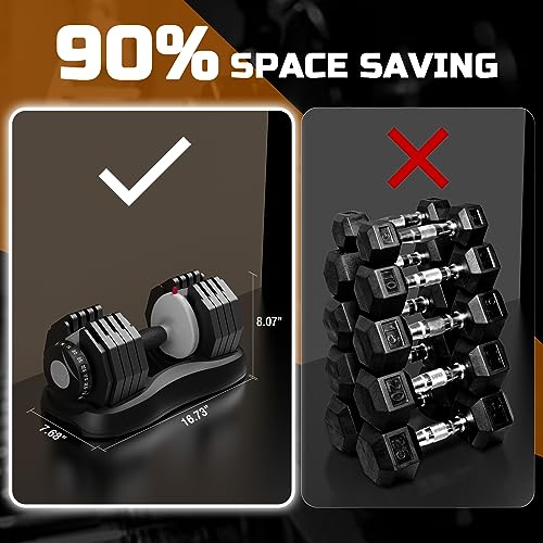 ATIVAFIT Adjustable Dumbbell for Workout Strength Training Fitness Weight Gym Set 55LB-Pair