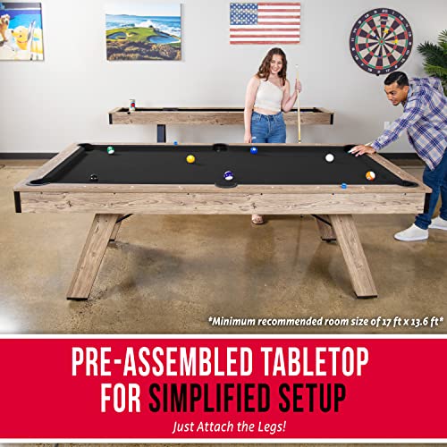 GoSports 8 ft Pool Table with Wood Finish Black