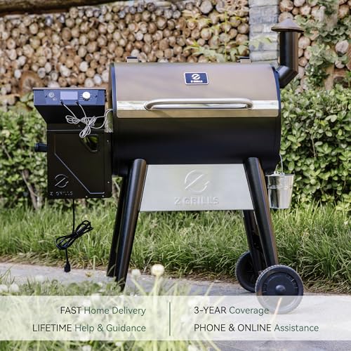 Z GRILLS Wood Pellet Grill Smoker with PID 2.0 Controller, 700 sq in Cooking Area, Meat Probes, Rain Cover Bronze