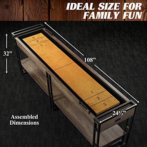 Barrington Billiards 9' Lexington Shuffleboard Table Scratch-Resistant Wood Grain/Black
