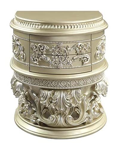 Acme Vatican Champagne Silver Wood Nightstand