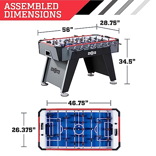 Hall of Games 56” Arcade Foosball Gaming Table Competition Size Black/Grey