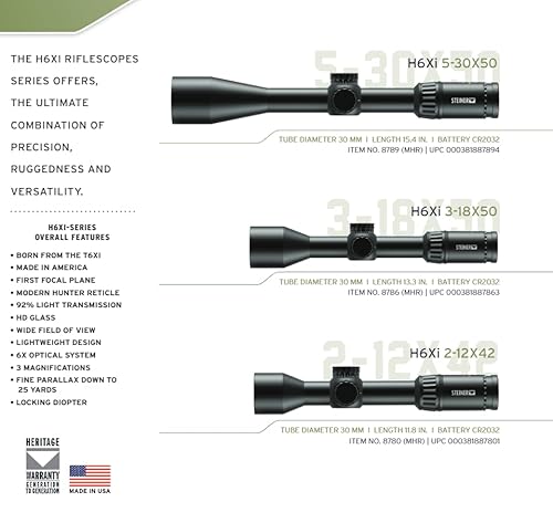 Steiner H6Xi 2-12x 42 MHR-MOA FFP Hunting Rifle Scope Black