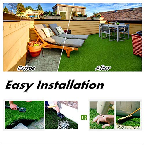 Fas Home Artificial Grass Turf 12FT x 23FT Indoor/Outdoor Rug
