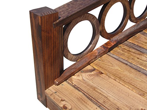 SamsGazebos 8 ft Rose Garden Bridge with Ring Railings Brown