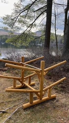 Log Kayak Rack 4 Place Natural Finish