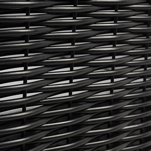 Merax 4-Piece Outdoor Acacia Wood Wicker Conversation Set Grey