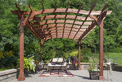 YardCraft 10x12 Pine Pergola Kit Canyon Brown
