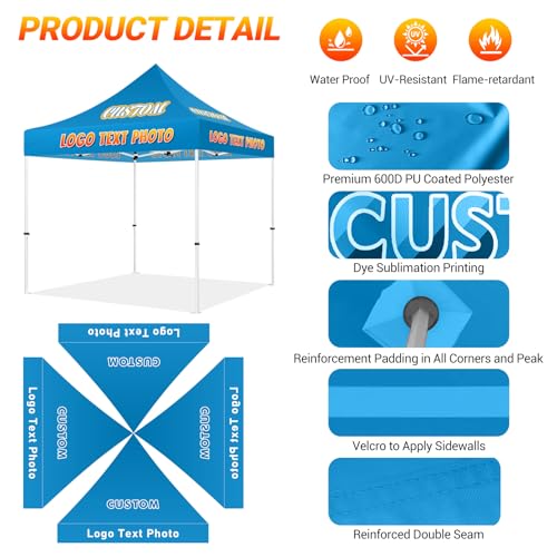 CUSEVE Custom Canopy Tent 10x20 with Logo Multicolor