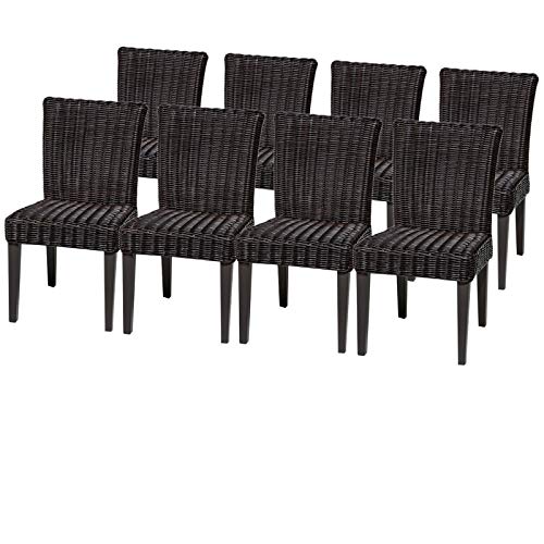 TK Classics TKC Venice Wicker Patio Dining Chairs Set of 8 Aruba