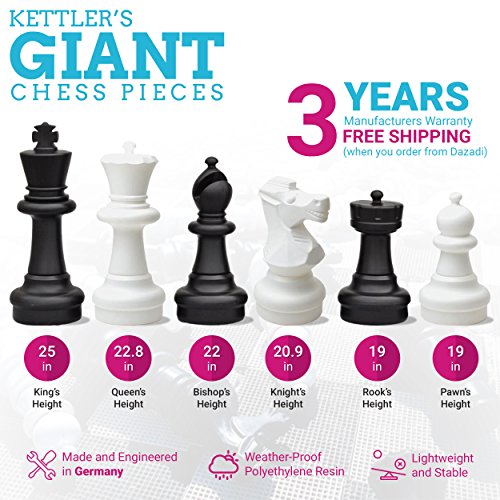 KETTLER Giant Chess Set with Game Board