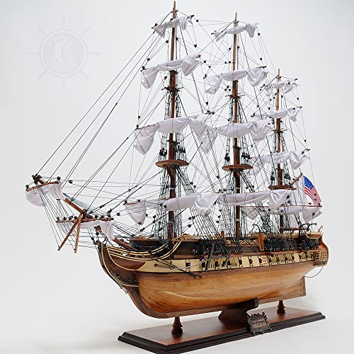 Old Modern Handicrafts USS Constitution Model with Display Case Multi Color