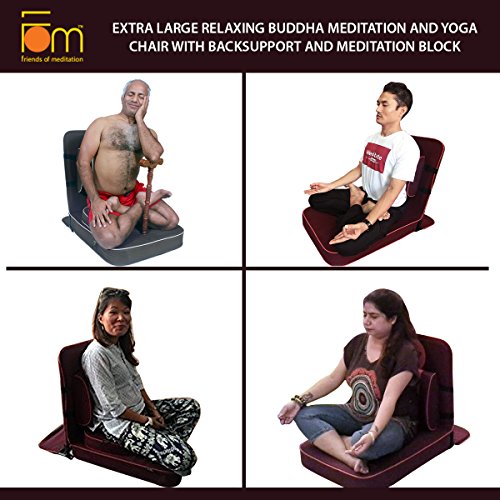 Friends Of Meditation XL Meditation & Yoga Chair with Back Support, Black, Pack of 4