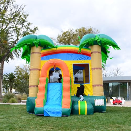HERO KIDDO Tropical Breeze Inflatable Bounce House Yellow