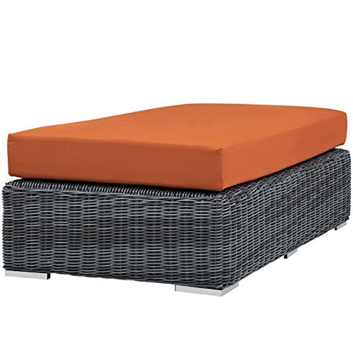 America Luxury - Outdoor Modern Contemporary Urban Design Rectangle Ottoman Orange