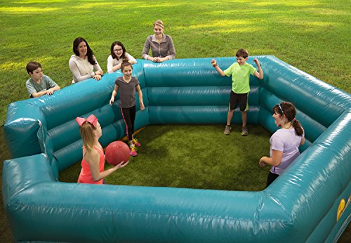SCS Direct Inflatable Gaga Ball Pit 15' Court with Electric Air Pump Blue