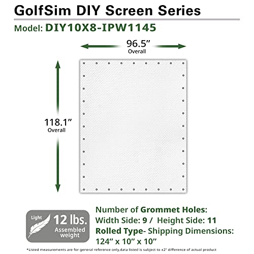 Elite Screens GolfSim DIY 10'x8' Impact Screen ImpactWhite 1145
