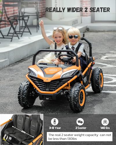 ELEMARA 24V 2 Seater XL Electric Off-Road UTV for Kids Mustard