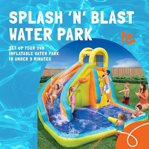 BANZAI Splash ’N’ Blast Inflatable Water Slide Park Multicolor