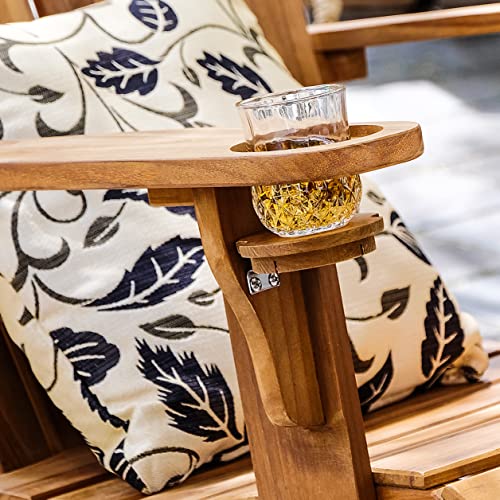Cambridge Casual Lakeside Oversized Patio Adirondack Chair Set of 2 Natural Teak