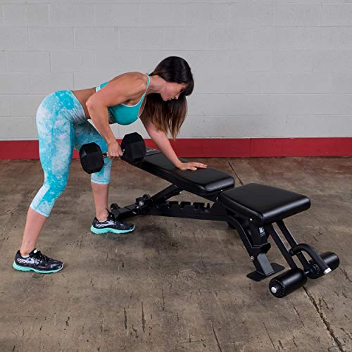 Body-Solid Pro Clubline Adjustable Bench for Abdominal and Core Training Black