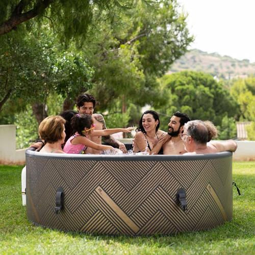 M Spa Mono 6 Person Round Hot Tub 138 Jet Wi-Fi Controlled Champaign Gold