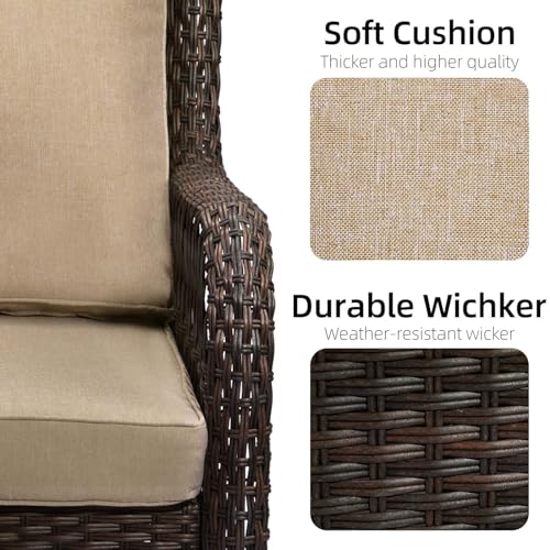 GAOMON 3-Piece Wicker Patio Furniture Set Beige