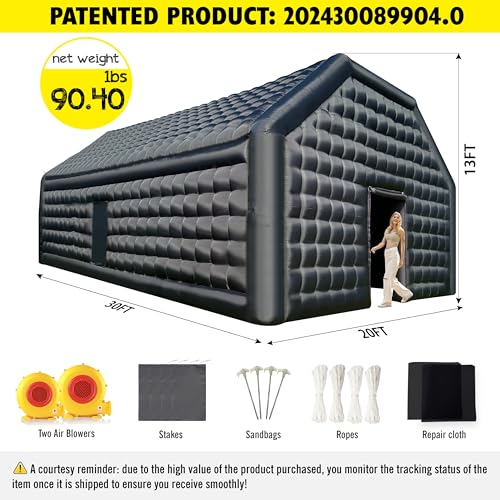 WARSUN Inflatable Nightclub Party Tent 30x20x13Ft Black