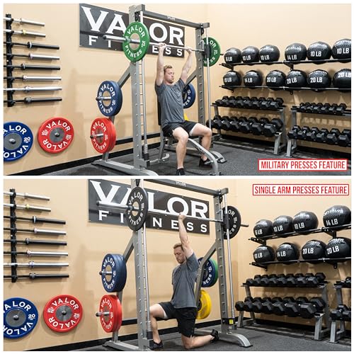 Valor Fitness Smith Machine Multi-Function Power Cage Silver
