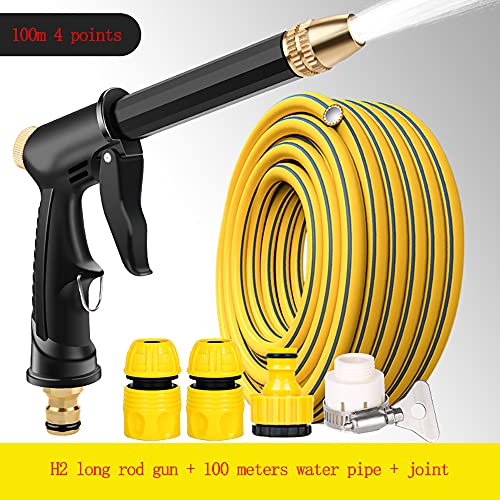 C/H Garden Hose Pipe 5m Flexible Lightweight with 4 Function Spray Gun Yellow