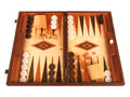 Manopoulos Lupo Wood Backgammon Set 18 3/4" Brown