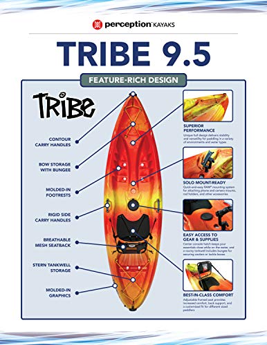 Perception Kayaks Tribe 9.5 Sit on Top Recreational Kayak Sunset