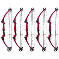 GENESIS Archery Compound Bow Adjustable Draw Length 15"-30" & Weight 10-20 lbs Right-Handed Red