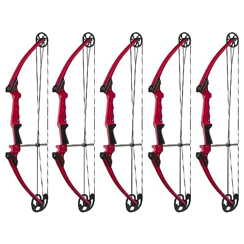GENESIS Archery Compound Bow Adjustable Draw Length 15"-30" & Weight 10-20 lbs Right-Handed Red