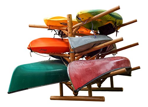 Log Kayak Rack 6 Place Natural Finish