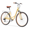 sixthreezero Women's 3-Speed Comfort Bike with Rear Rack, 26" Wheels/17" Frame, Cream