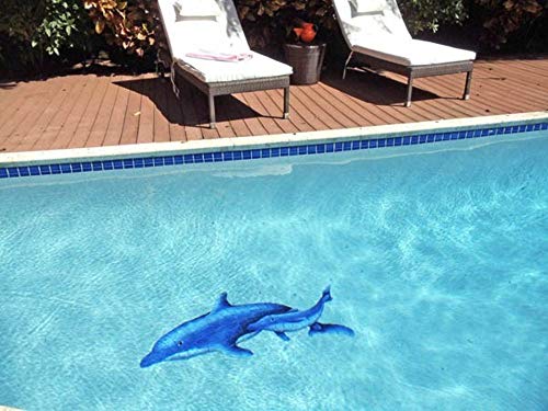 Artistry in Mosaics Dolphin Pair Ceramic Swimming Pool Mosaic Blue