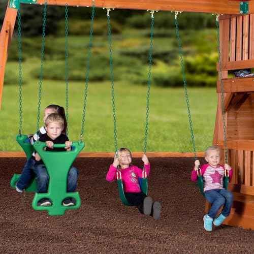 Backyard Discovery Liberty II Cedar Wood Playset Swing Set Brown