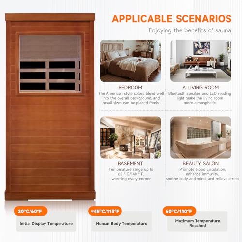 Daleyzay 1 Person Mini Far Infrared Sauna Natural