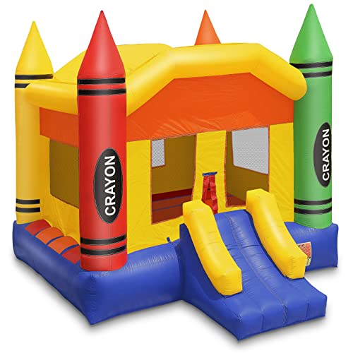 Cloud 9 Commercial Crayon Castle Bounce House with Roof & Escape Hatch Multicolor