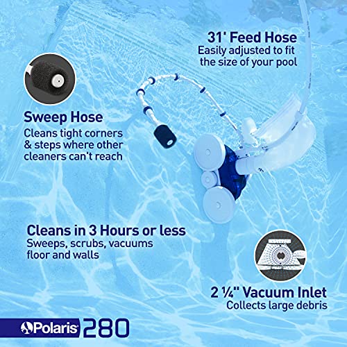 Polaris Vac-Sweep 280 Pressure-Side Pool Cleaner White