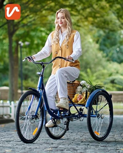 Viribus Adult Tricycle 7 Speed Dual Chain Navy