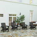 Merrick Lane Ridley Adirondack Chairs Set of 4 Weather Resistant Poly Resin Grey