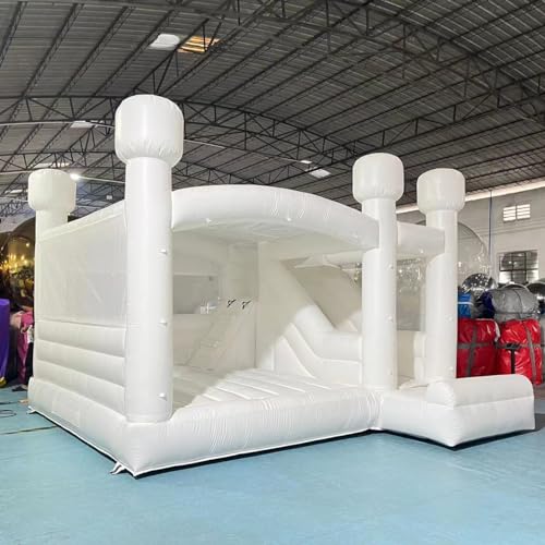 Blatesic Inflatable White Wedding Bounce House with Blower 13ft x 11.5ft x 10.5ft