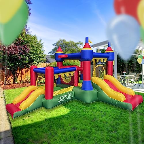 Cloud 9 Inflatable Castle Bounce House with Blower Multicolor
