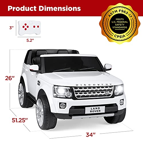 Best Choice Products 12V Land Rover Ride-On Car Toy with Remote & MP3 - White