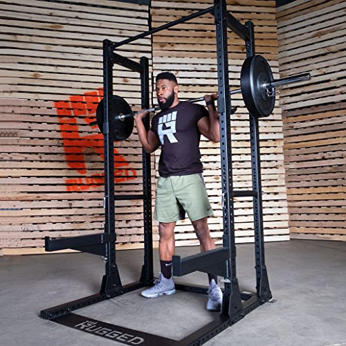 Rugged Strength & Fitness Half Rack with Extended Package Black