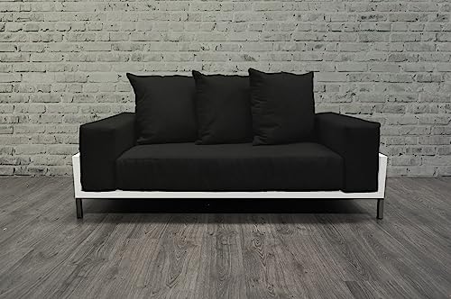 SOLIS Nubis Deep Seated Indoor Outdoor Loveseat White Black
